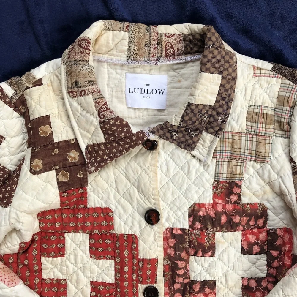 THE LUDLOW SHOP brand new rare 1800s friendship quilt crop coat small medium S/M - Picture 7 of 15